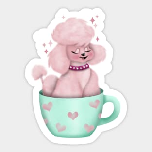 Poodle cup Sticker